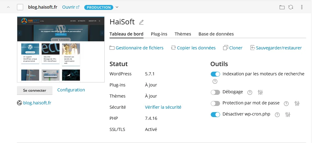 Ejemplo: WordPress Toolkit 5.3